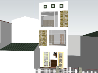 Model sketchup nhà phố 3 tầng 4.8x16.7m