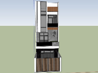 Model sketchup nhà phố 3 tầng 5x14m