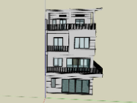 nhà phố 4 tầng,sketchup nhà phố,sketchup nhà phố 4 tầng,su nhà phố,nhà phố
