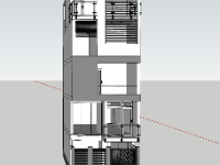 Model sketchup nhà phố 5 tầng 5x9.5m