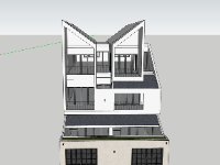 nhà phố 3 tầng,sketchup nhà phố,ngoại thất nhà phố