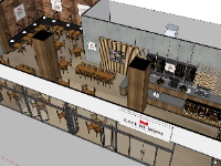 Model sketchup quán cafe đẹp