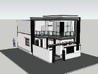 biệt thự 2 tầng,su biệt thự,sketchup biệt thự