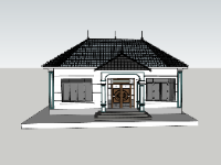 nhà 1 tầng,su nhà 1 tầng,sketchup nhà 1 tầng