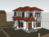 nhà 2 tầng,su nhà 2 tầng,sketchup nhà 2 tầng