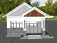 Model su nhà cấp 4 hiện đại đơn giản trên sketchup