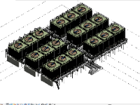 Model thiết kế hệ thống MEPF tháp giải nhiệt tòa nhà(thống gió+máng cáp+câp thoát nước+chữa chát)