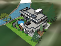 Model villa 3 tầng sketchup