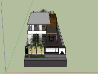 Nhà 2 tầng 6x38m model sketchup