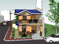 Nhà 2 tầng,model su nhà 2 tầng,file sketchup nhà 2 tầng