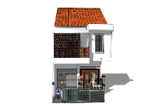 Nhà phố 2 tầng sketchup mới