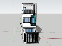 Nhà phố 3 tầng,Model su nhà phố 3 tầng,sketchup nhà phố 3 tầng