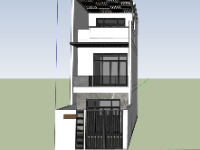 Nhà phố 3 tầng 5x15.7m sketchup