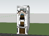 Nhà phố 3 tầng,model su nhà phố 3 tầng,sketchup nhà phố 3 tầng