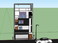 Nhà phố 3 tầng 6.2x5m model sketchup
