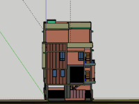 Nhà phố 3 tầng 8.3x11.5m model sketchup