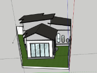 Biệt thự 1 tầng,model su biệt thự 1 tầng,model sketchup biệt thự 1 tầng