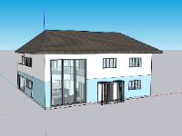 Sketchup biệt thự 2 tầng 15x15m