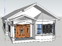 Sketchup mẫu nhà cấp 4 thiết kế đơn giản