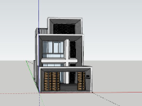 nhà phố 2 tầng 1 tum 6,Nhà phố 2 tầng,sketchup nhà phố 2 tầng