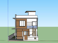 Sketchup Nhà phố 2 tầng 4.7x10.5m