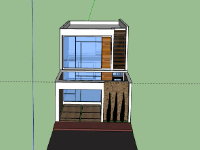 Sketchup Nhà phố 2 tầng 4.8x16m đẹp