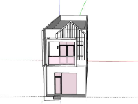 Sketchup nhà phố 2 tầng 4.9x19.8m