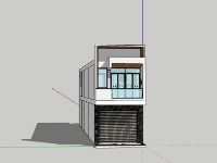 Sketchup Nhà phố 2 tầng 4x21m miễn phí