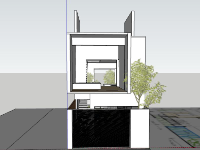 Sketchup Nhà phố 2 tầng 5x15.6m model su