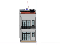 Sketchup Nhà phố 2 tầng 5x17m