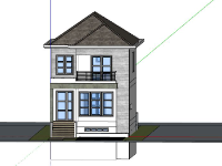 Sketchup Nhà phố 2 tầng 6x9.5m