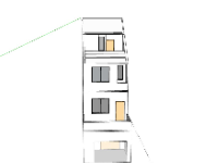 nhà phố 3 tầng,model su nhà phố 3 tầng,sketchup nhà phố 3 tầng