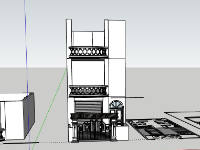 Sketchup Nhà phố 3 tầng 5x14m