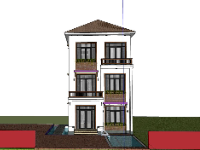 nhà phố 3 tầng,model su nhà phố 3 tầng,model sketchup nhà phố 3 tầng