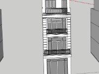 Sketchup Nhà phố 4 tầng 4.7x17m đẹp