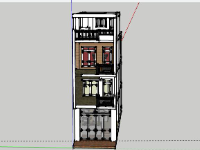 nhà phố 4 tầng,model su nhà phố 4 tầng,sketchup nhà phố 4 tầng