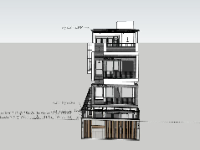 Nhà phố 4 tầng,file su nhà phố 4 tầng,sketchup nhà phố 4 tầng