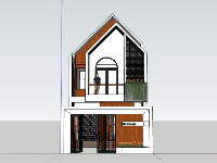 Nhà phố 2 tầng,model su nhà phố 2 tầng,sketchup nhà phố 2 tầng