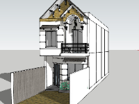 model su nhà phố,su nhà phố,file sketchup nhà phố