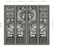 Tải file cnc cổng 4 cánh thiết kế đẹp