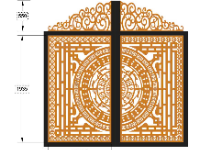 Thiết kế mẫu cnc cổng 2 cánh vòm đẹp