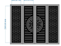 Thiết kế mẫu cnc cổng 4 cánh dxf