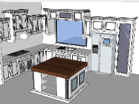 Thiết kế model 3d sketchup nội thất phòng bếp