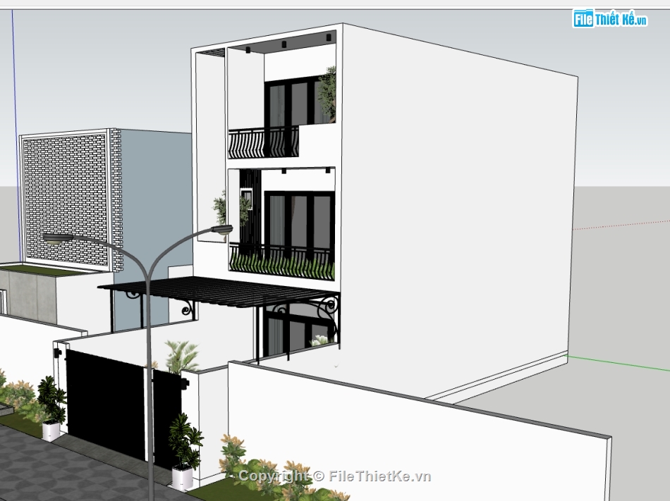 file su nhà phố 3 tầng,model su nhà phố 3 tầng,file sketchup nhà phố 3 tầng,model sketchup nhà phố 3 tầng