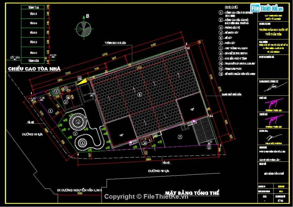 Trường mầm non 5 tầng,File cad trường mầm non,trường mầm non file cad,Bản vẽ trường mầm non,Trường mầm non autocad