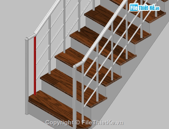 Bản vẽ 3d mẫu cầu thang đơn giản và tiện lợi