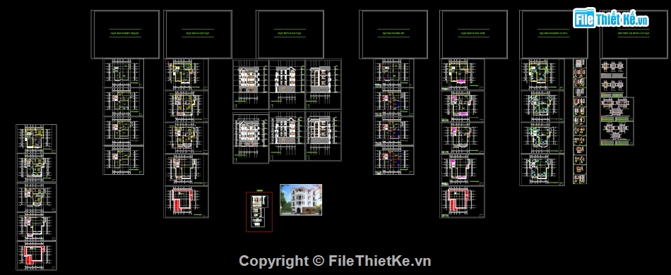 file thiết kế biệt thự,thiết kế tân cổ điển,biệt thự tân cổ,biệt thự 4 tầng