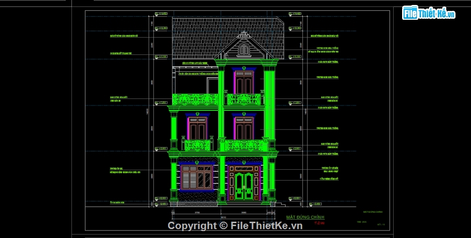 biệt thự 3 tầng,thiết kế cổ,thiết kế biệt thự tân cổ điển 3 tầng