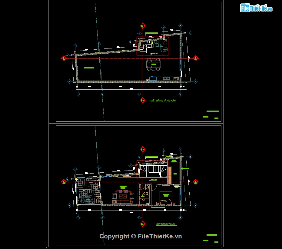 nhà 4 tầng,bản vẽ nhà phố 4 tầng,file cad nhà phố 4 tầng