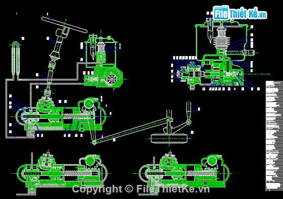 autocad cơ khí động cơ maz 500,bản vẽ cơ động cơ maz 500,cad hộp số xe cơ giới,cơ khí động cơ xe maz 500